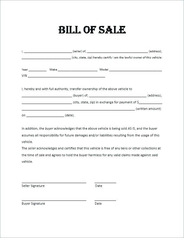 bill of sale image