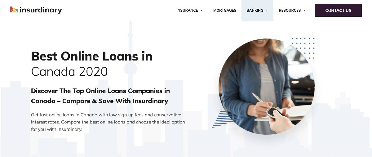 Insurdinary Loans Website Image
