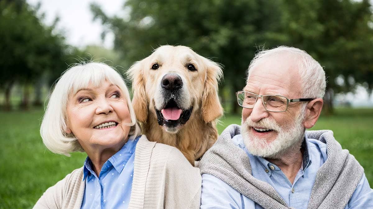 Retired Couple with Dog Image