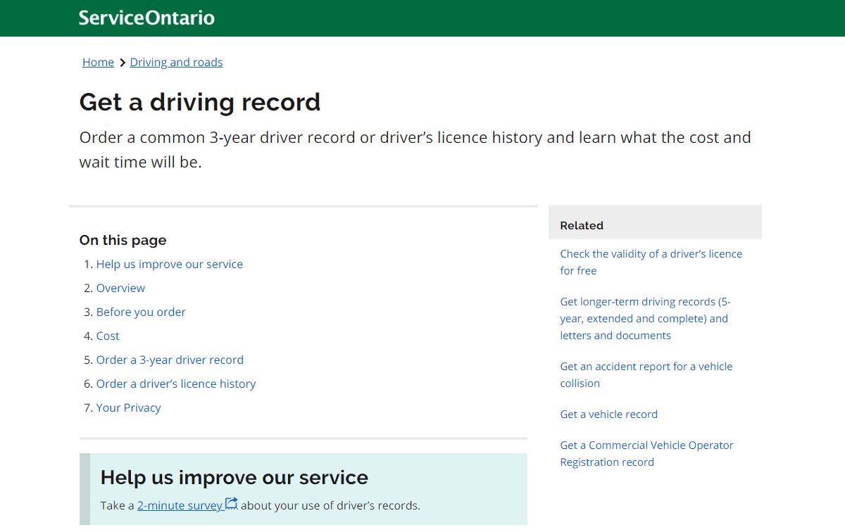 Service Ontario Website image