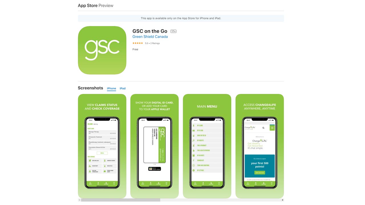 green shield insuance app ios screenshot